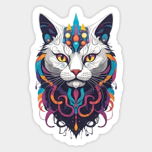 Abstract Fantasy Cat Sticker